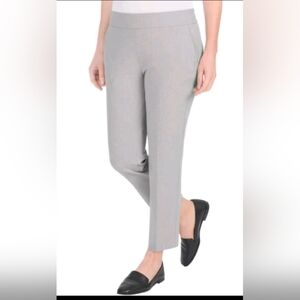 Hilary Radley Womens Mid Rise Slim Leg Pull-On Ankle Pants Gray, Inseam 27